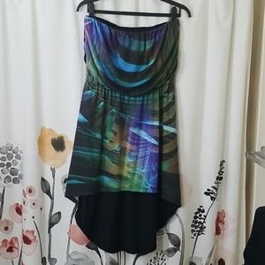 Express Hi Lo Strapless Dress Size Lg